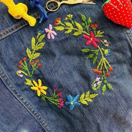 embroidery of a wreath