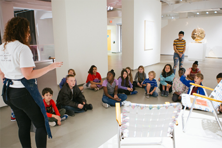 kids in the gallery during summer camp at MOCA