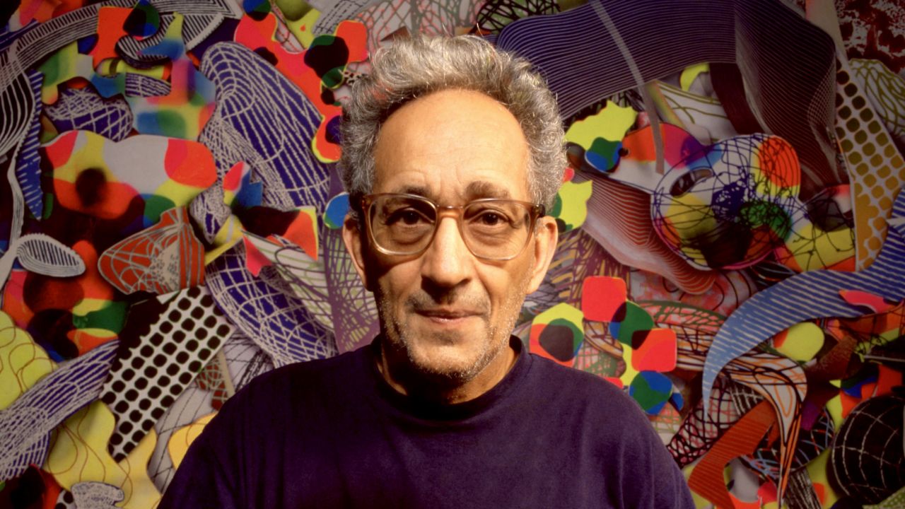 American artist Frank Stella poses for a portrait at his studio in New York in May 1995.