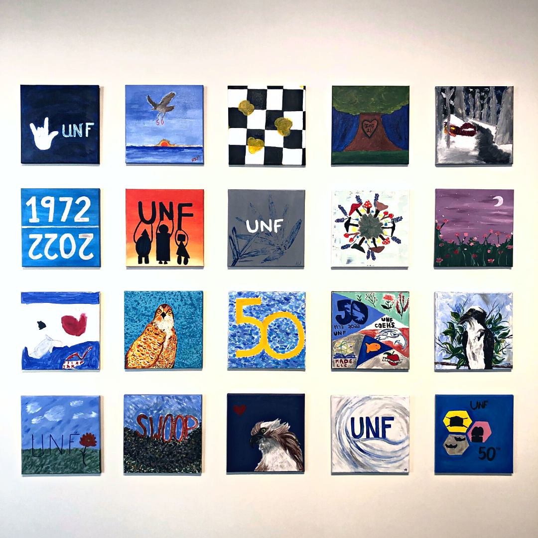 a sample of the 50 paintings by students staff faculty and alumni of the unf