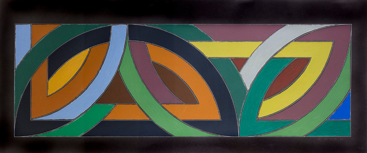 colorful lined screenprint by Frank Stella