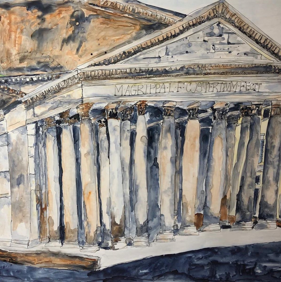 Teresa Cook painting of the Pantheon