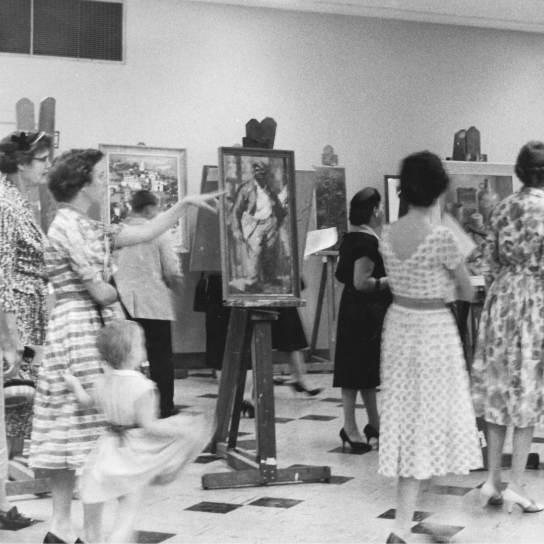a showcase of artwork created during classes at the Koger Center midcentury