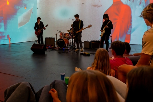 a band performing in the Atrium Gallery