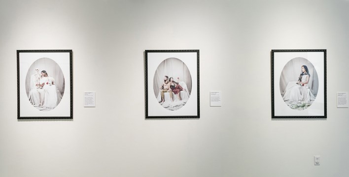 three photographs from the Allegory of Fortune exhibit