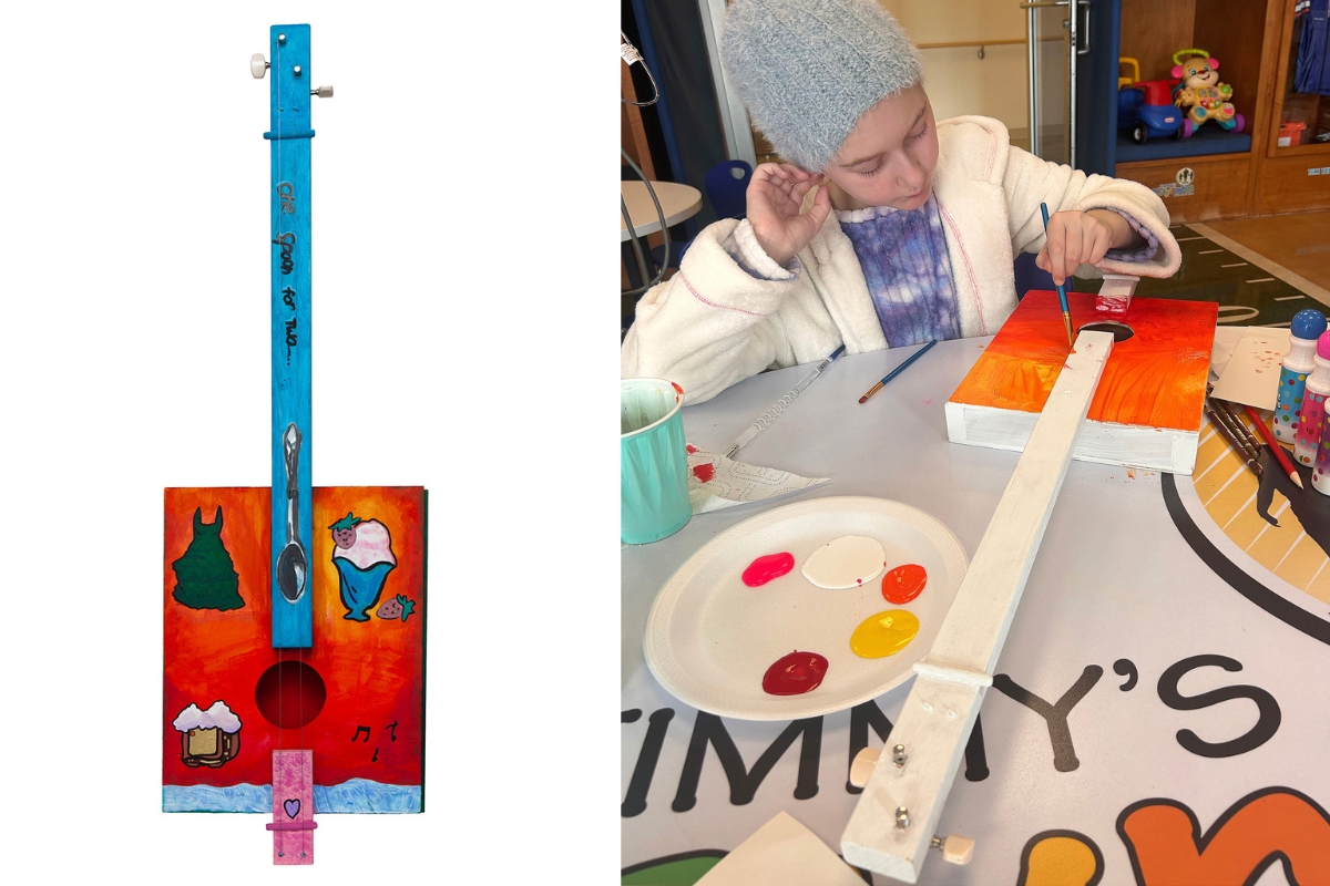 Art with a Heart patient Gianna with her work
