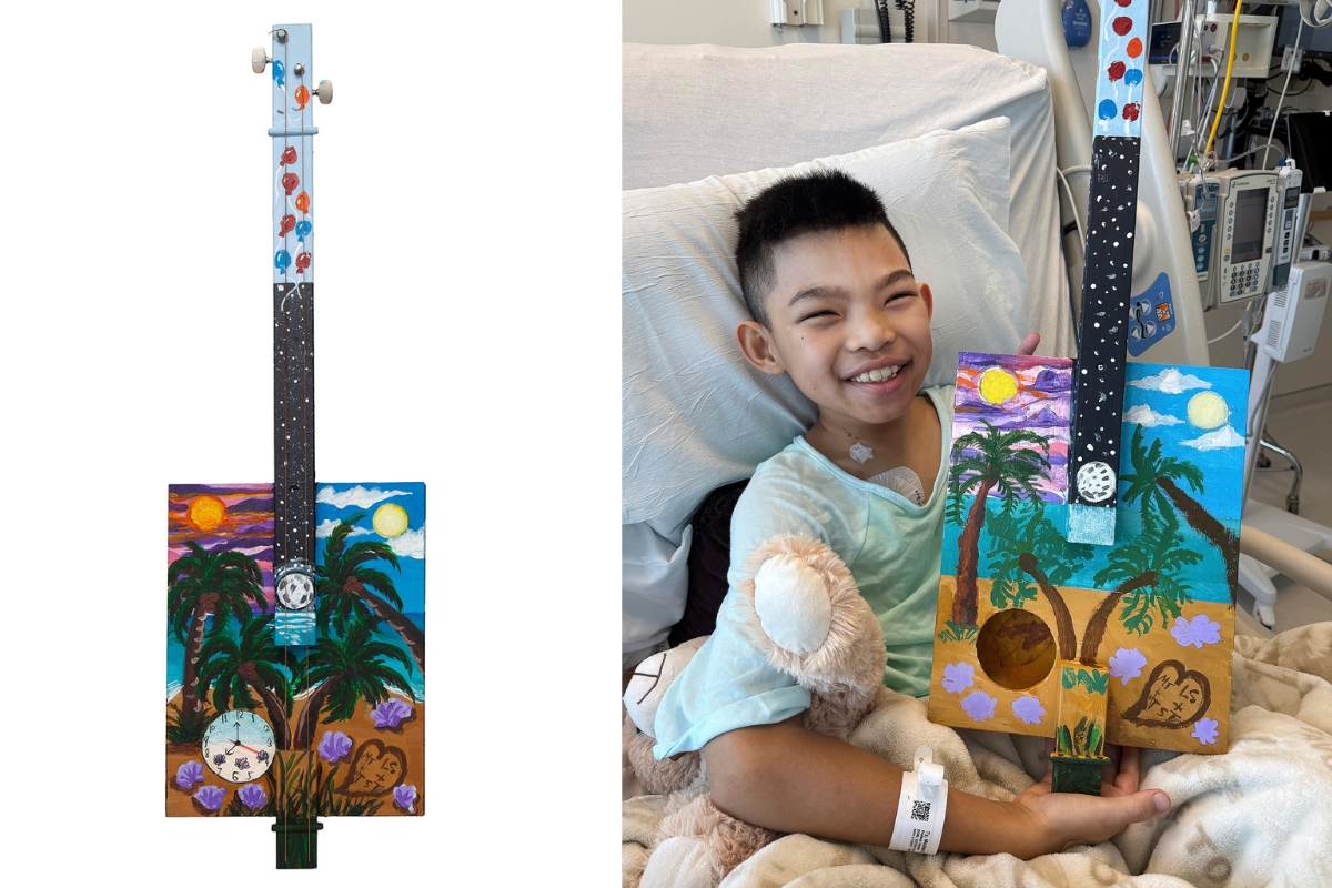 Art with a Heart patient Madden with his work
