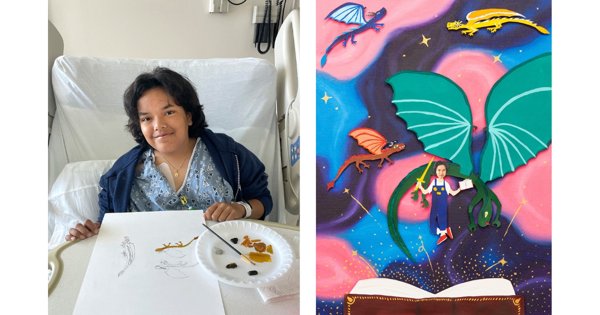 Art with a Heart in Healthcare patient and their artwork