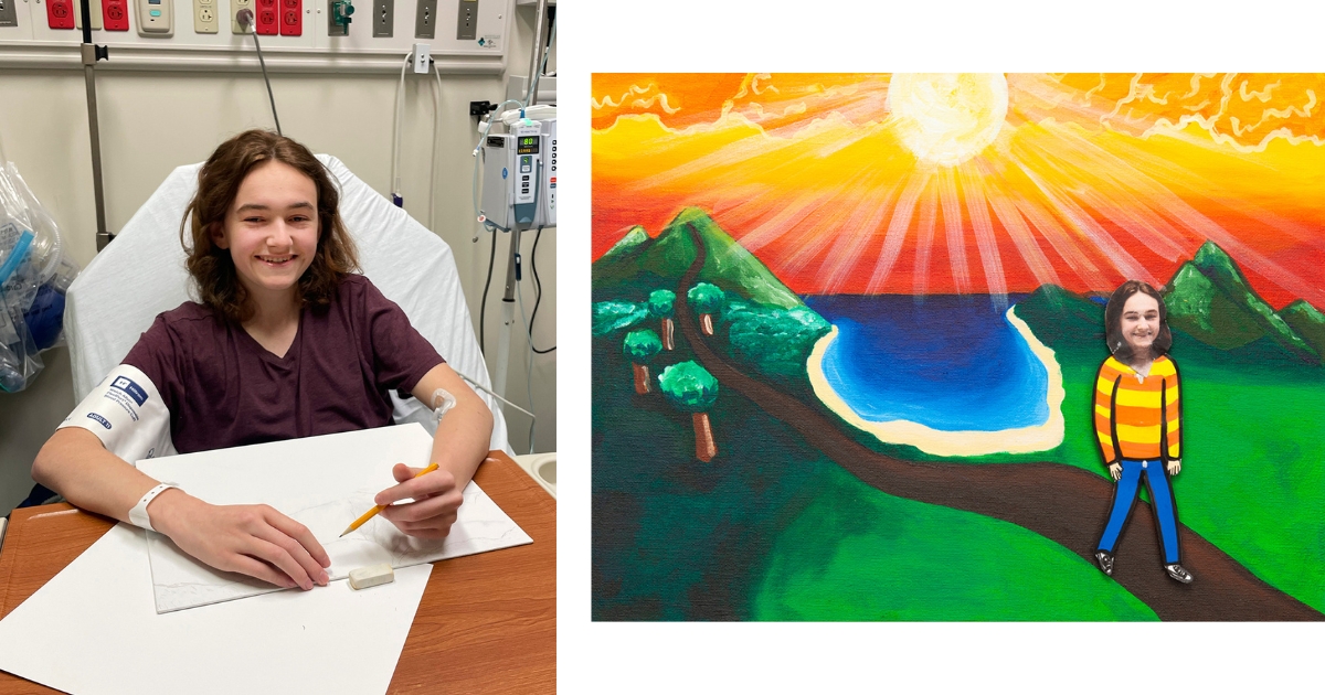 Art with a Heart in Healthcare patient and their artwork