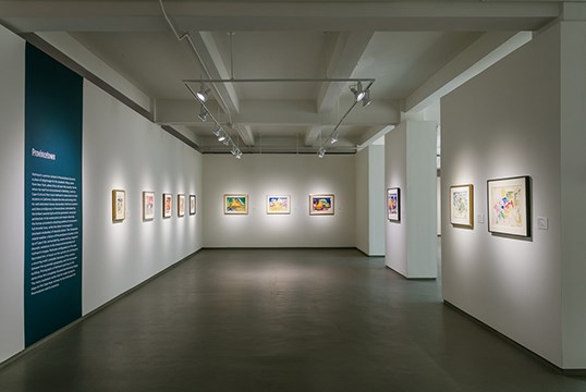 a view of the installation of the Hans Hofmann exhibit