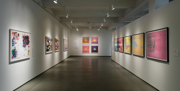 a view of a corridor from the In Living Color exhibition
