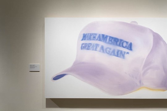 canvas with a make america great again cap