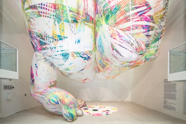 artwork by Claire Ashley featuring a larger than life inflatable figure