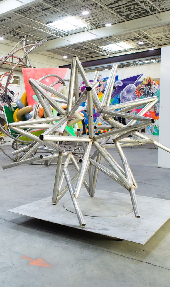 star sculpture in Frank Stella's studio  click for more information about this exhibition