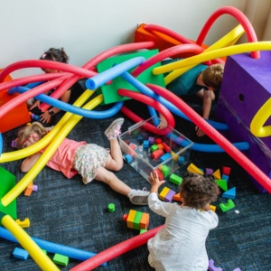 Kids playing at MOCA