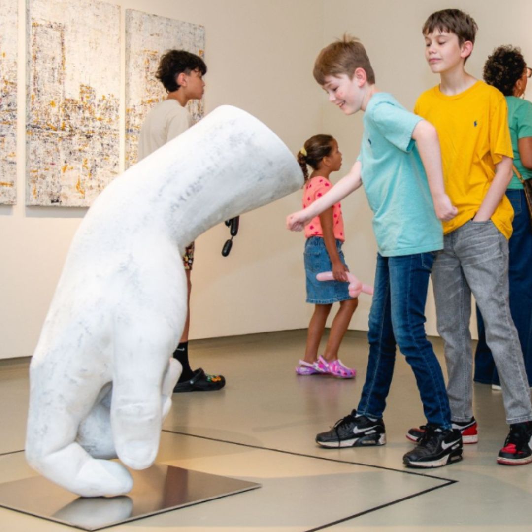 children enjoying art in a gallery at MOCA