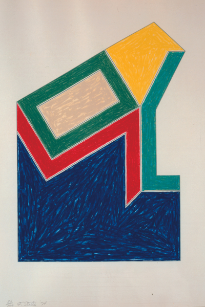 colorful geometric lithograph by Frank Stella