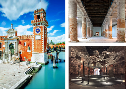 Images of exterior and interior spaces of Arsenale 